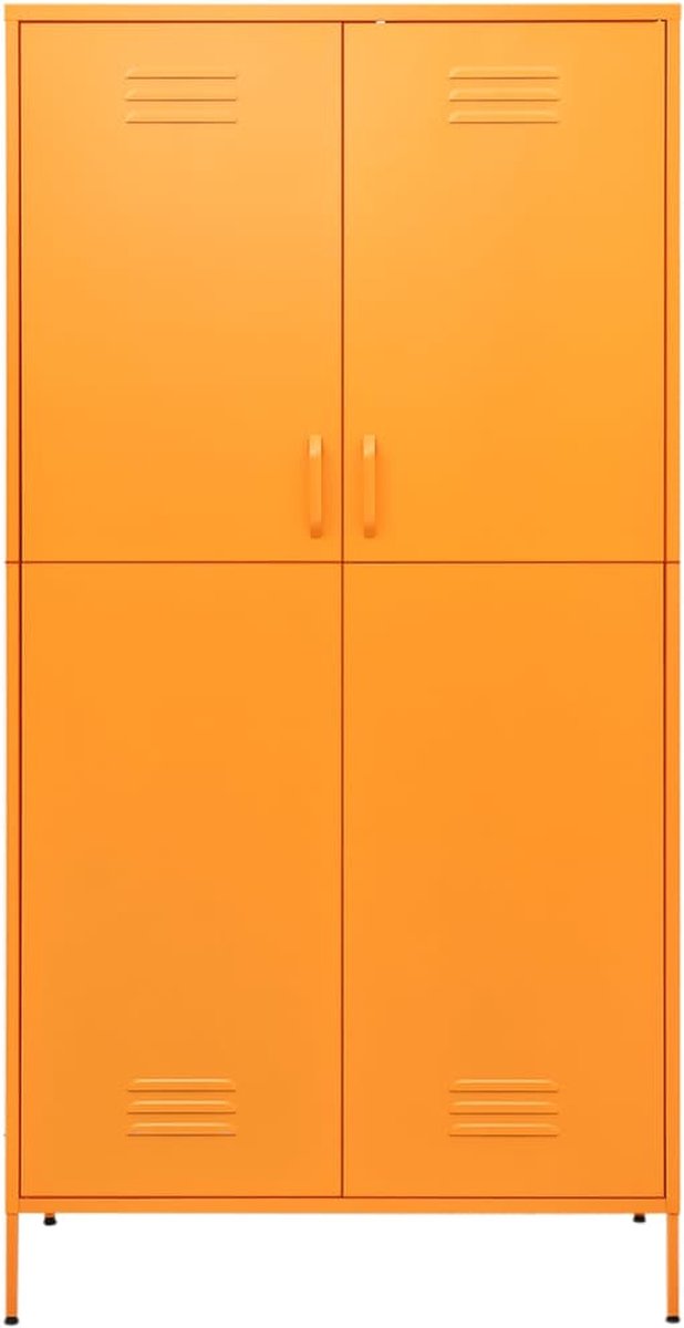 Vidaxl Kledingkast 90x50x180 Cm Staal Mosterd - Geel