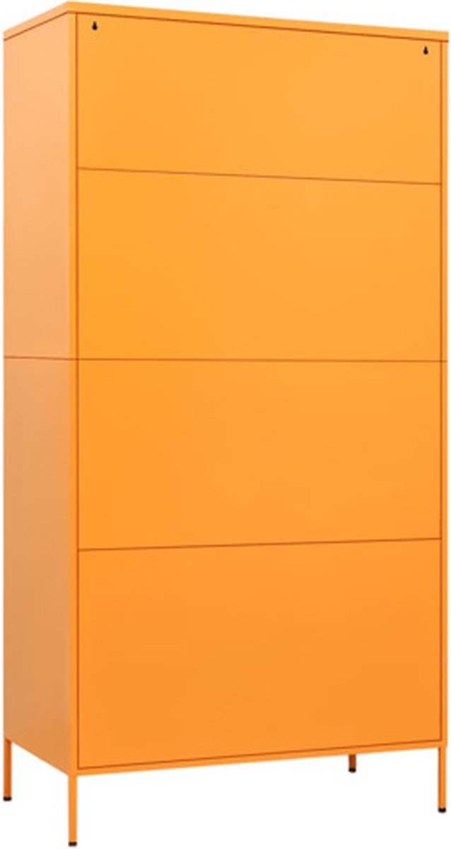 Vidaxl Kledingkast 90x50x180 Cm Staal Mosterd - Geel