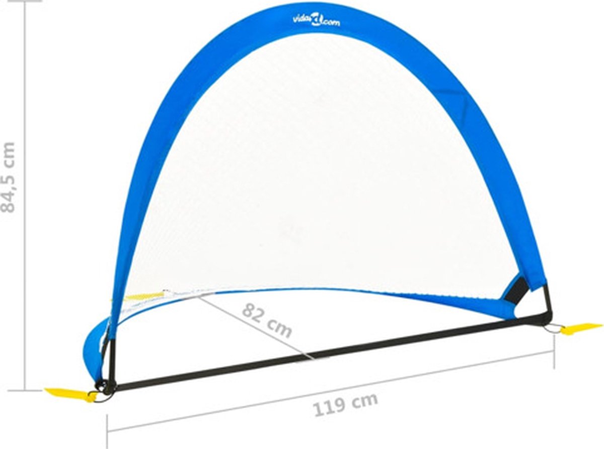 Vidaxl Voetbaldoelenset Met Opbergtas 119x82x84,5 Cm - Blauw