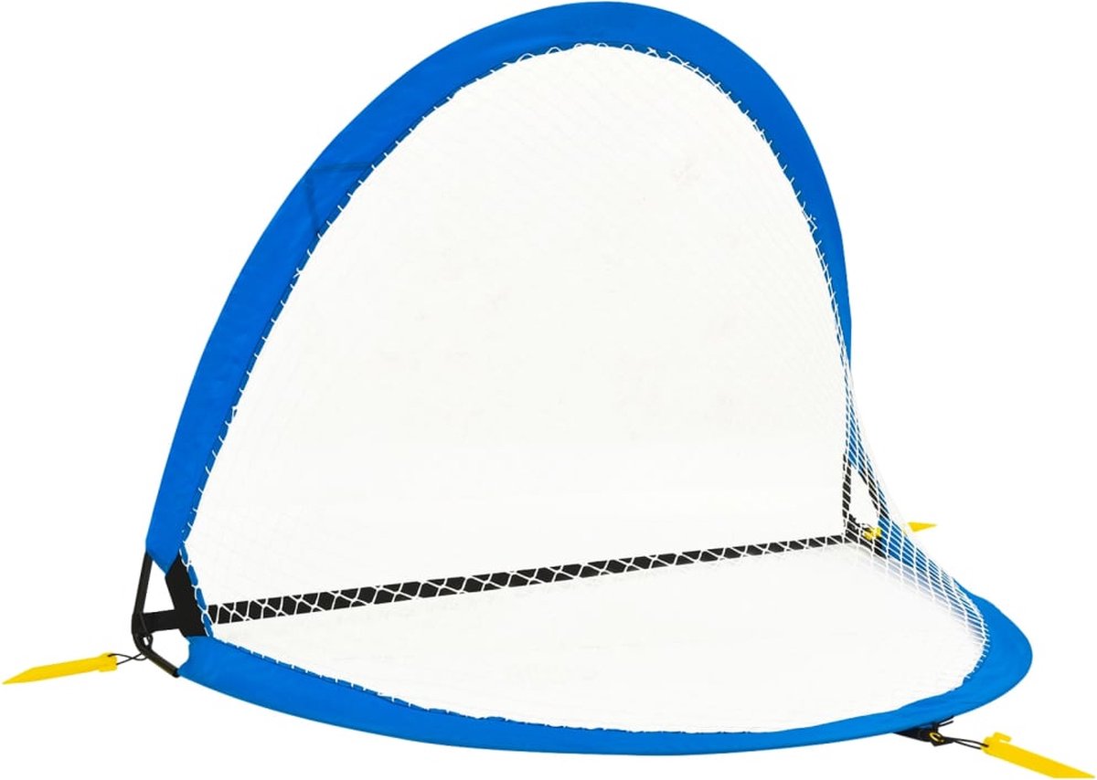 Vidaxl Voetbaldoelenset Met Opbergtas 119x82x84,5 Cm - Blauw