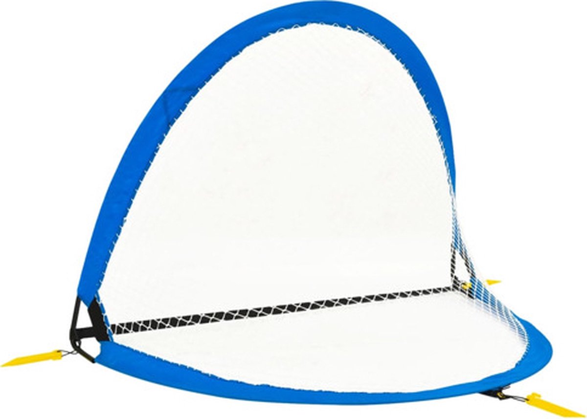 Vidaxl Voetbaldoelenset Met Opbergtas 119x82x84,5 Cm - Blauw