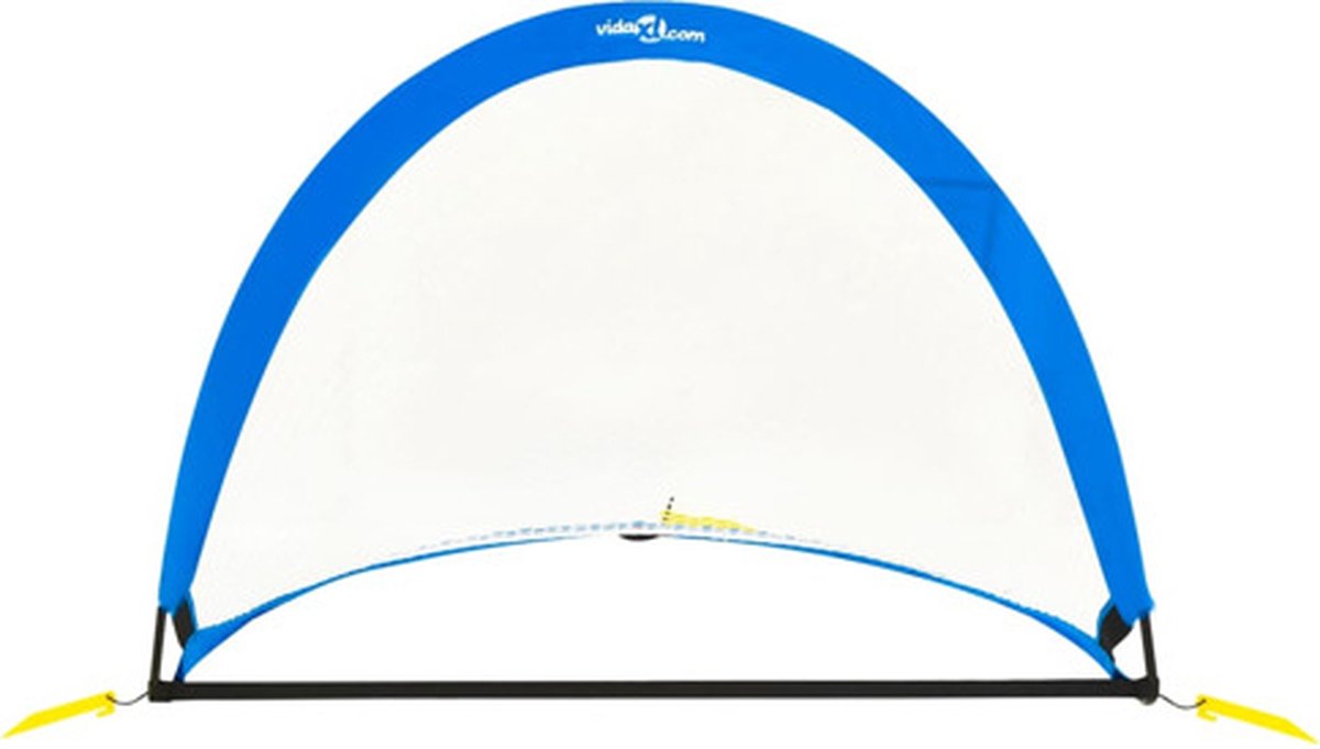 Vidaxl Voetbaldoelenset Met Opbergtas 119x82x84,5 Cm - Blauw