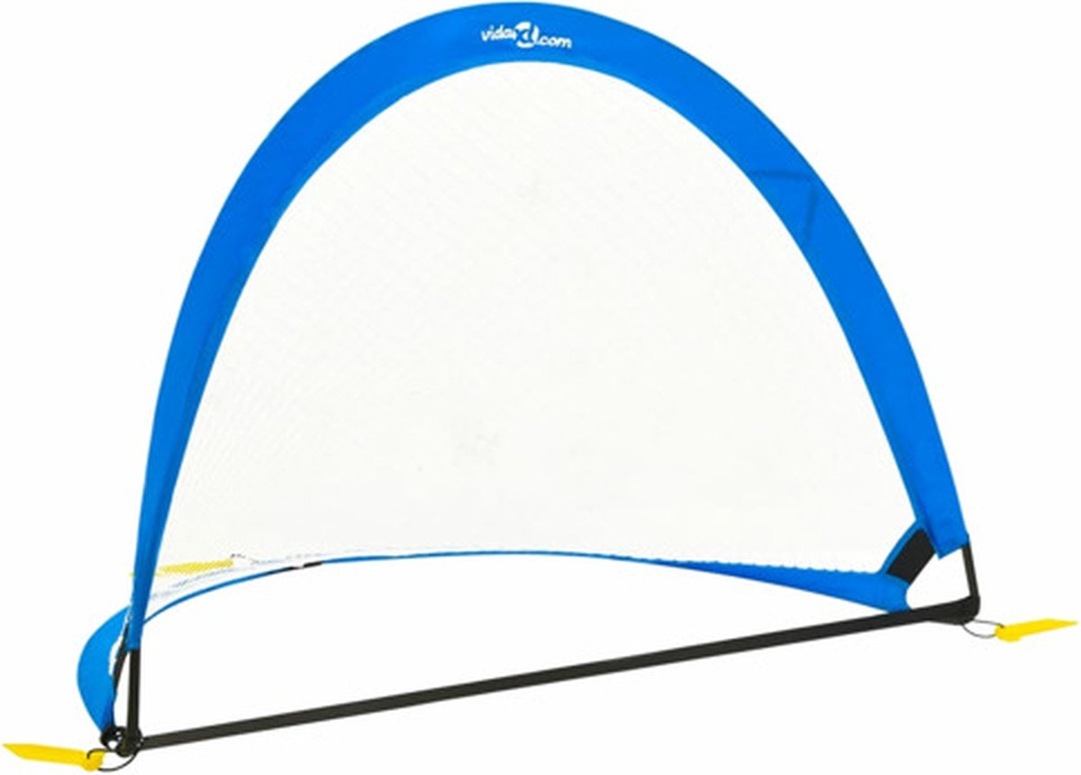 Vidaxl Voetbaldoelenset Met Opbergtas 119x82x84,5 Cm - Blauw
