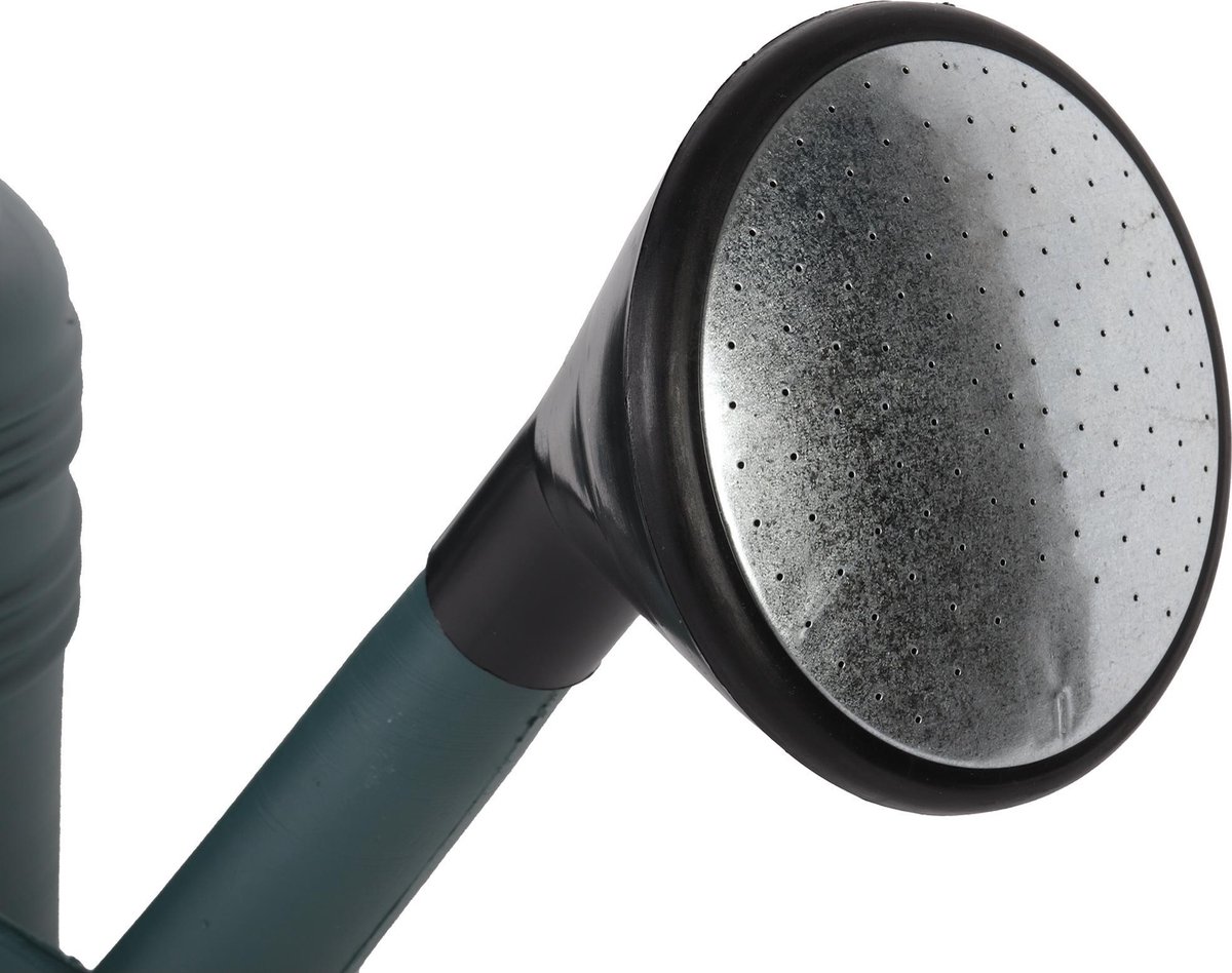 Kunststof Gieter Met Verstevigde Bodem En Metalen Broeskop 15 Liter - Gieters - Grijs