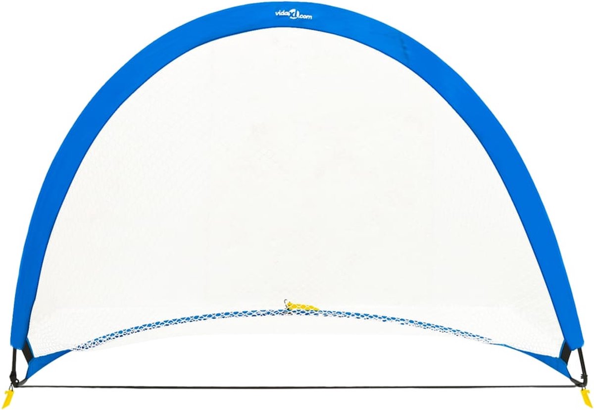 Vidaxl Voetbaldoelenset Met Opbergtas 183x117,5x120,5 Cm - Blauw