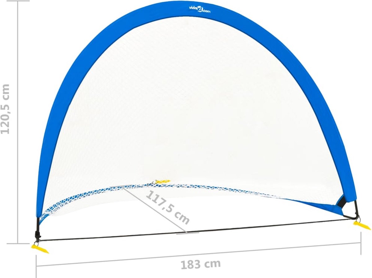 Vidaxl Voetbaldoelenset Met Opbergtas 183x117,5x120,5 Cm - Blauw