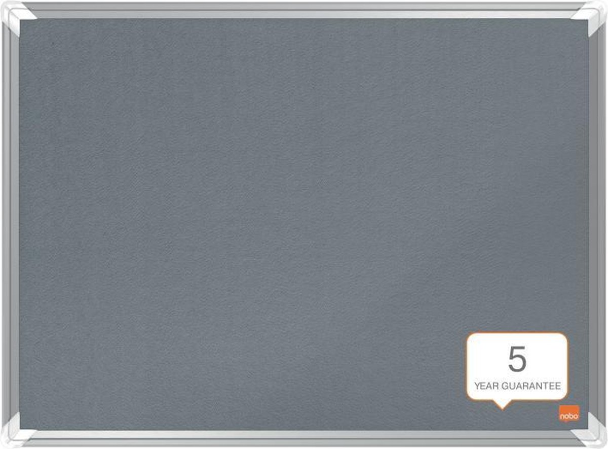 NOBO Prikbord Premium Plus 60x45 Cm Vilt - Grijs