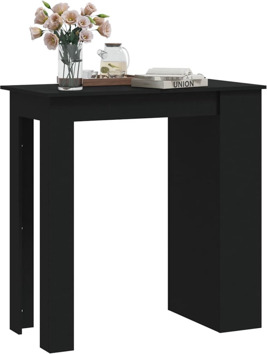 Vidaxl Bartafel Met Opbergrek 102x50x103,5 Cm Spaanplaat - Zwart