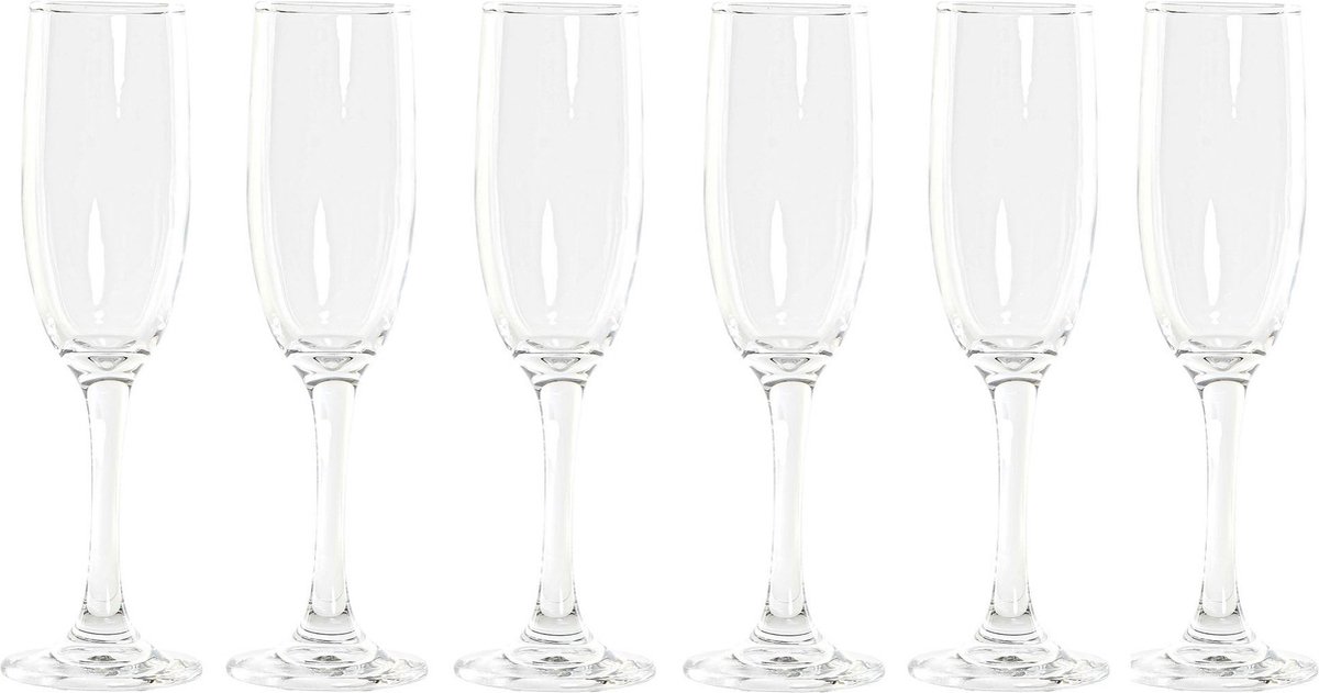 6x Stuks Champagne/cava Flutes/glazen 175 Ml Van Glas - Champagneglazen