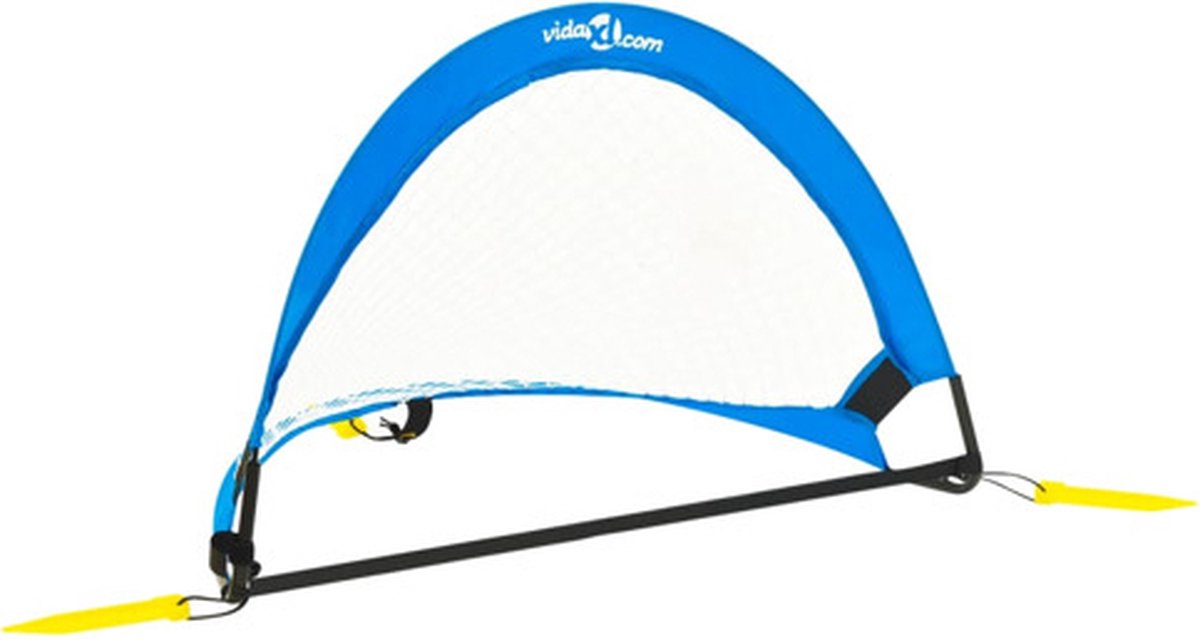 Vidaxl Voetbaldoelenset Met Opbergtas 75,5x46x48 Cm - Blauw
