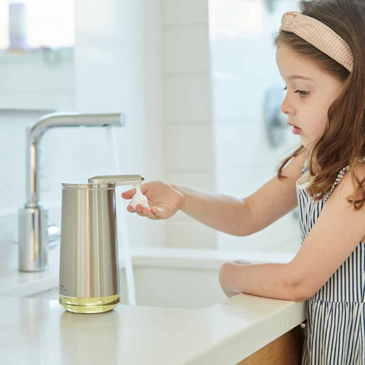 Simplehuman Zeepdispenser Met Sensor, Oplaadbaar, 295 Ml, Geborsteld Zilver - - Silver