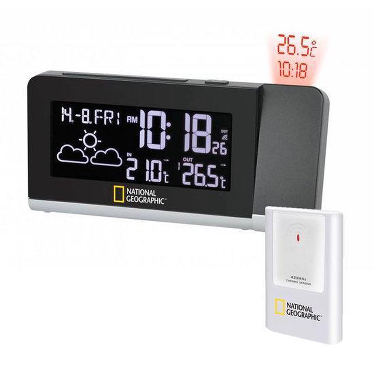 National Geographic Weerstation Digitaal 16,4 Cm 3-delig - Zwart