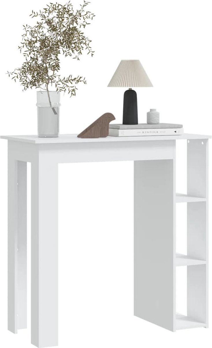Vidaxl Bartafel Met Schap 102x50x103,5 Cm Spaanplaat - Wit