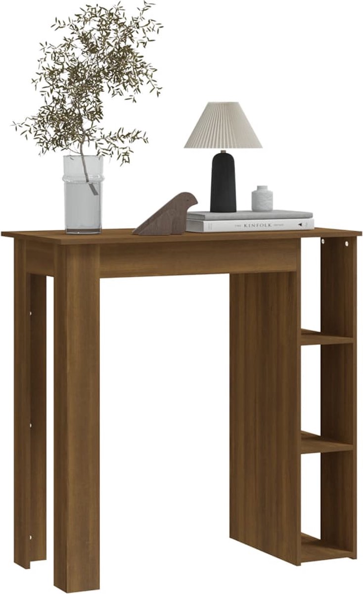 Vidaxl Bartafel Met Schap 102x50x103,5 Cm Spaanplaat Eikenkleur - Bruin
