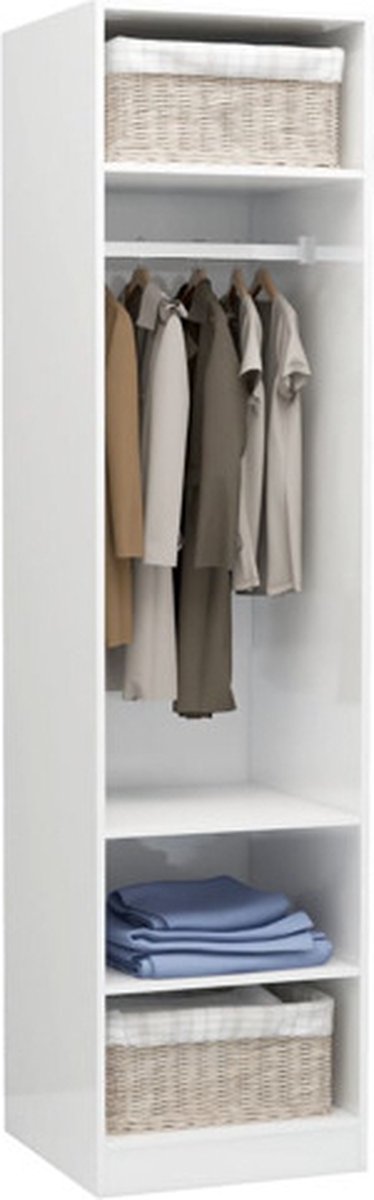 Vidaxl Kledingkast 50x50x200 Cm Spaanplaat Hoogglans - Wit