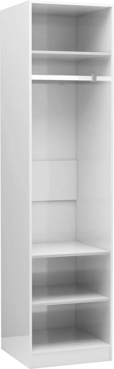 Vidaxl Kledingkast 50x50x200 Cm Spaanplaat Hoogglans - Wit