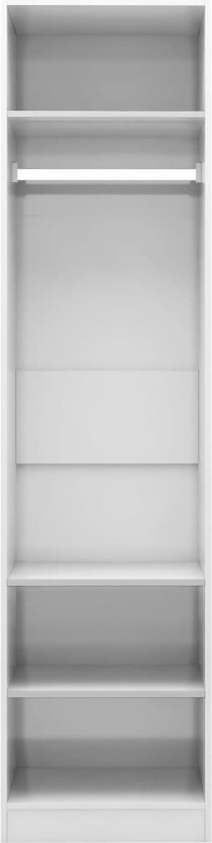 Vidaxl Kledingkast 50x50x200 Cm Spaanplaat Hoogglans - Wit