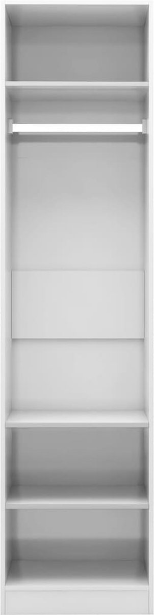 Vidaxl Kledingkast 50x50x200 Cm Spaanplaat Hoogglans - Wit