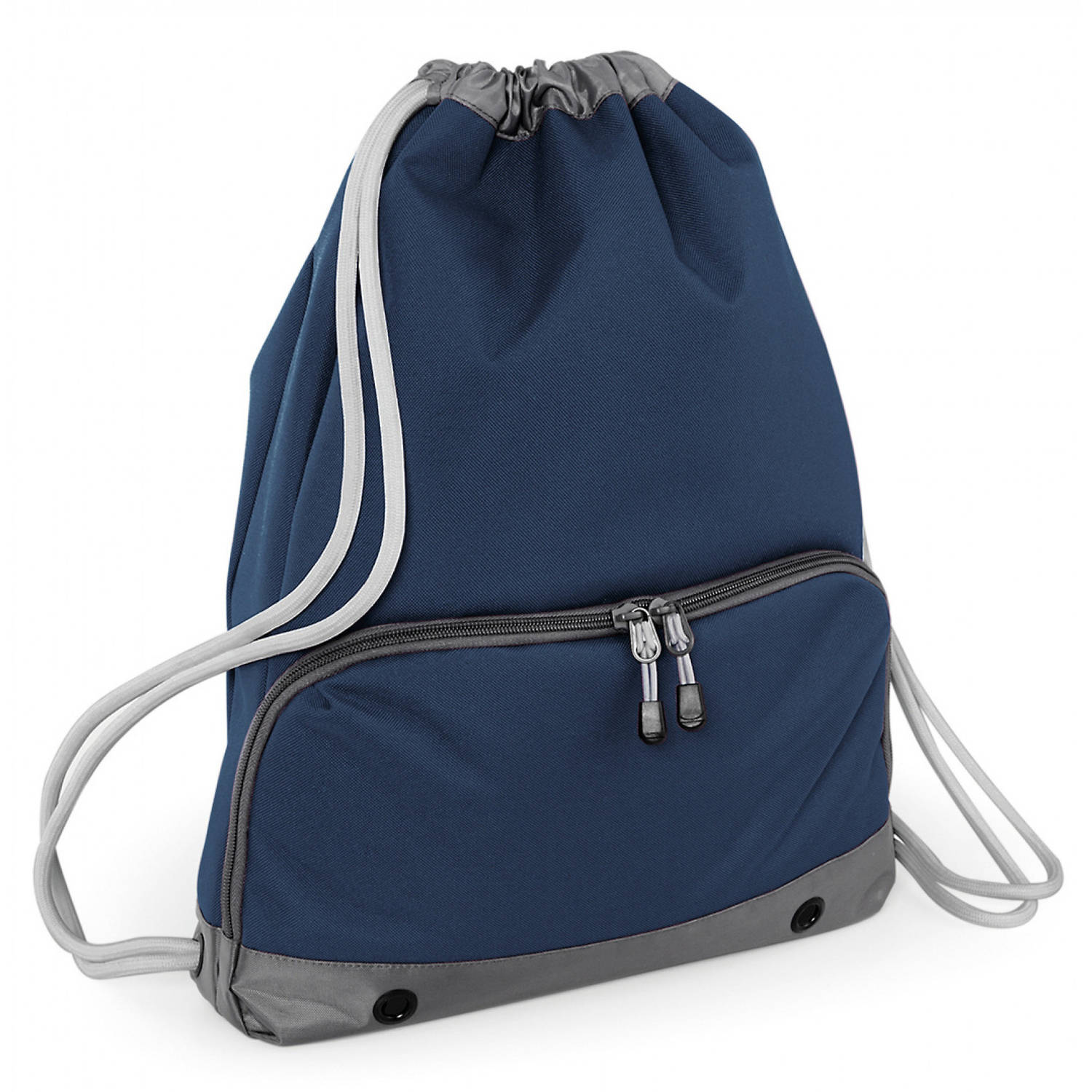 Bellatio Design Sport Gymtas Donker Met Rijgkoord 49 X 35 Cm Van Polyester - Gymtasje - Zwemtasje - Blauw