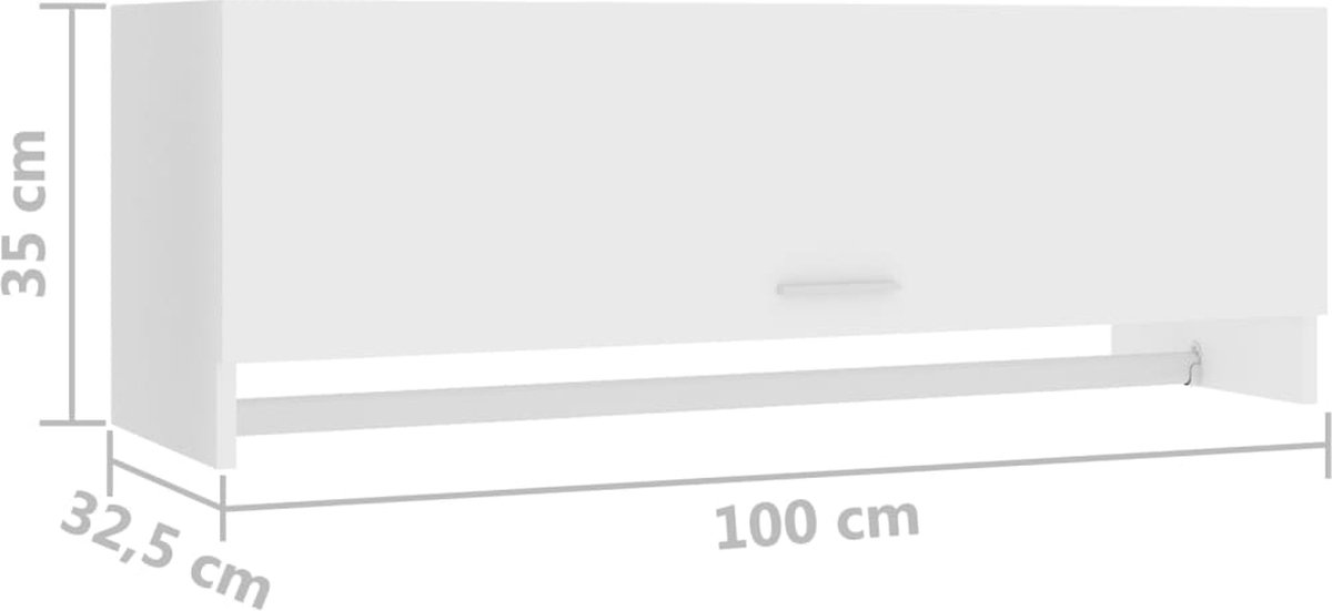 Vidaxl Kledingkast 100x32,5x35 Cm Spaanplaat - Wit