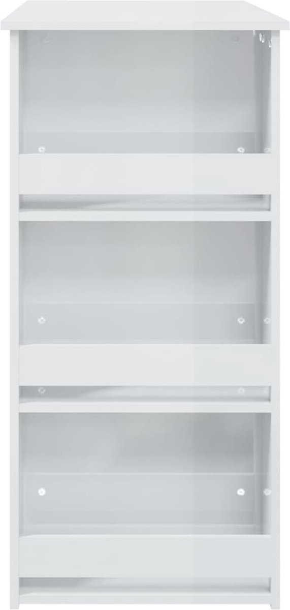 Vidaxl Bartafel Met Opbergrek 102x50x103,5 Cm Hoogglans - Wit