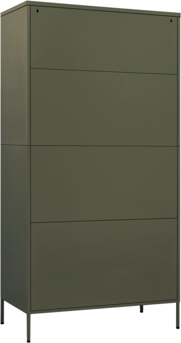 Vidaxl Kledingkast 90x50x180 Cm Staal Olijf - Groen