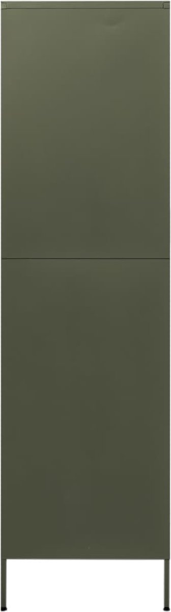 Vidaxl Kledingkast 90x50x180 Cm Staal Olijf - Groen