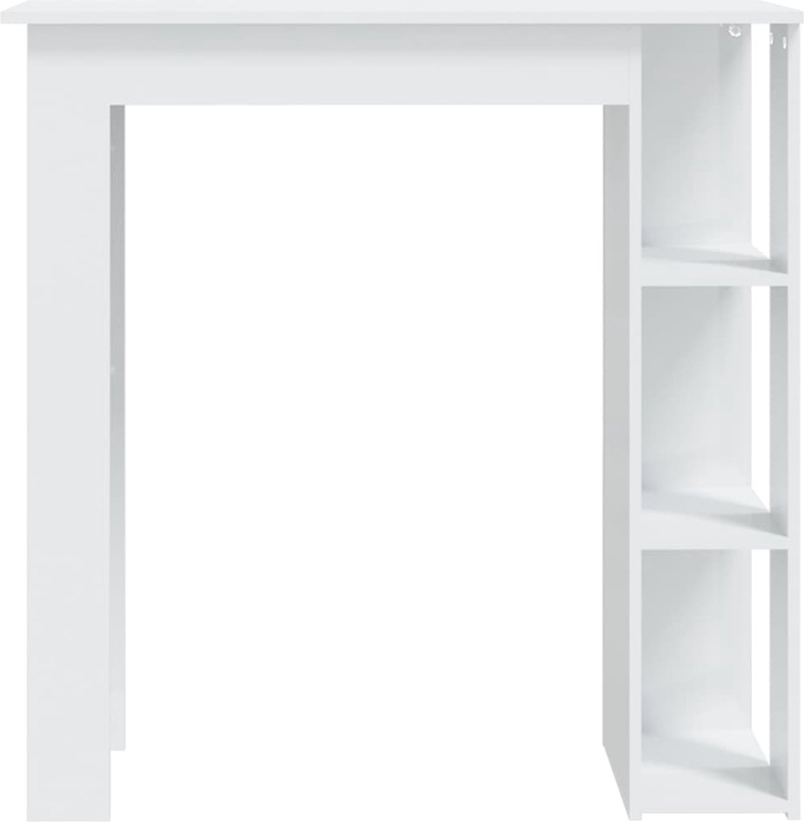 Vidaxl Bartafel Met Schap 102x50x103,5 Cm Spaanplaat Hoogglans - Blanco