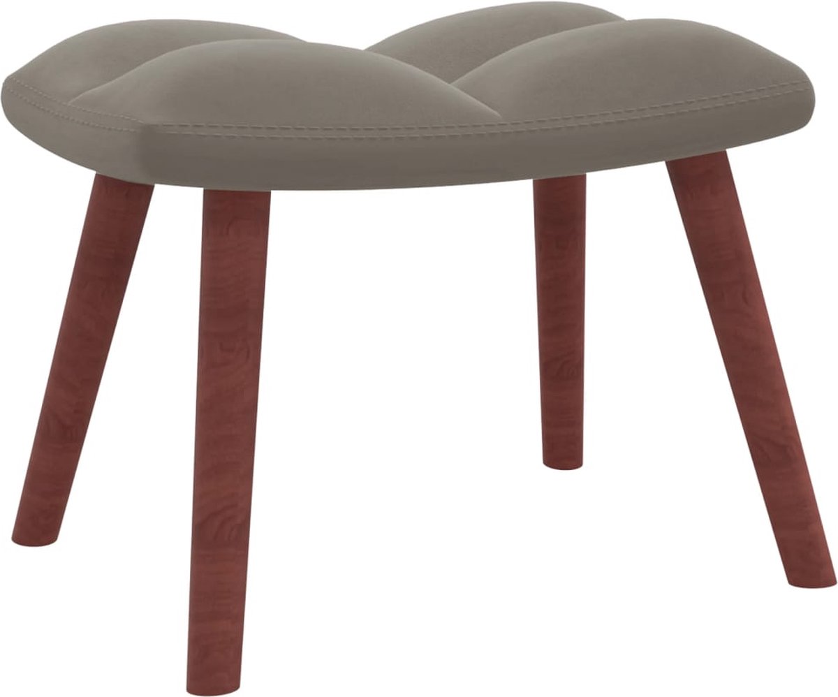 Vidaxl Schommelstoel Met Voetenbank Fluweel Licht - Grijs