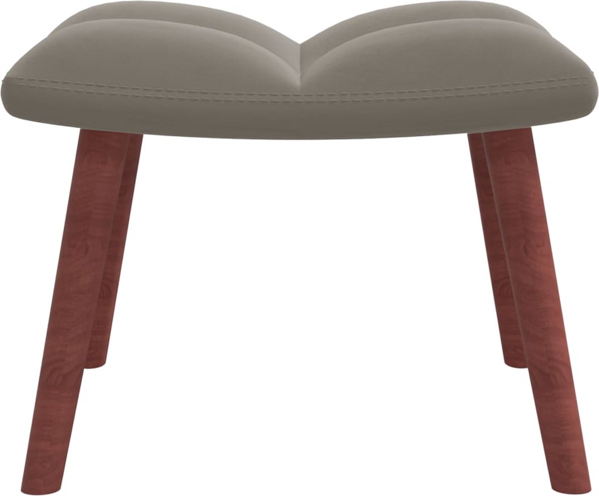 Vidaxl Schommelstoel Met Voetenbank Fluweel Licht - Grijs