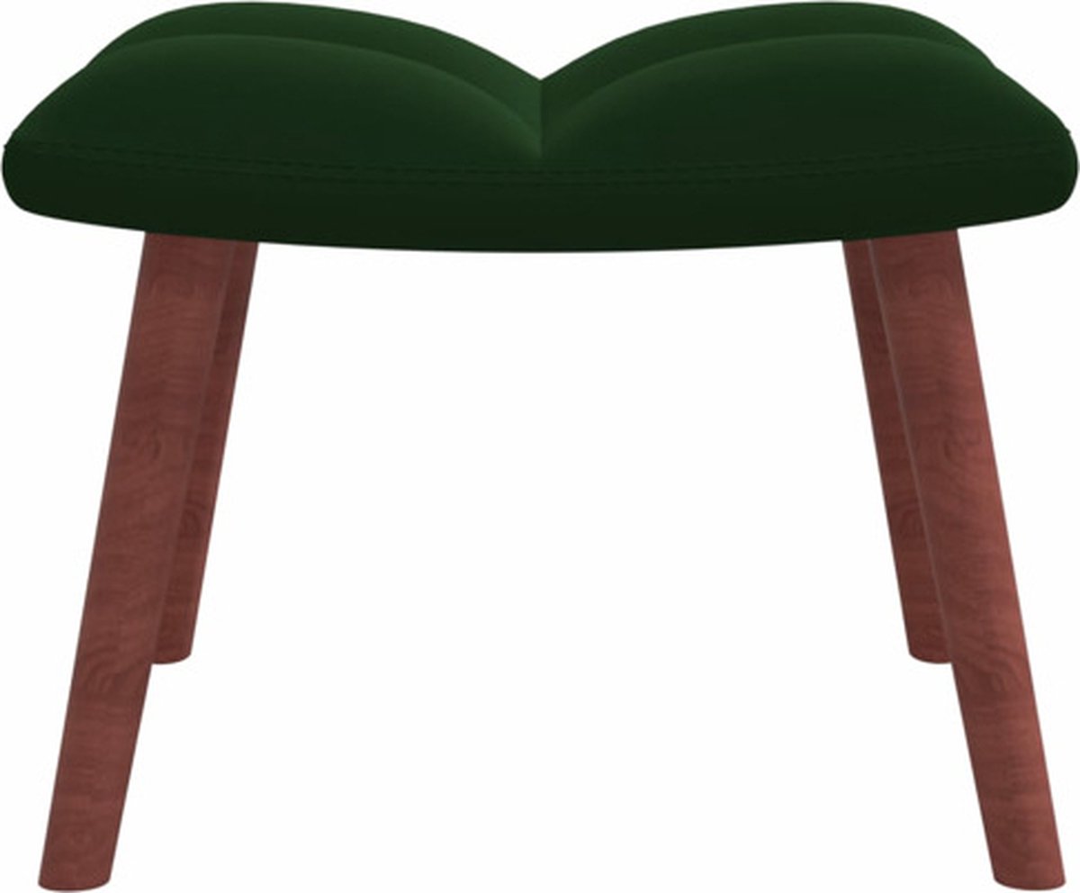 Vidaxl Schommelstoel Met Voetenbank Fluweel Donker - Groen