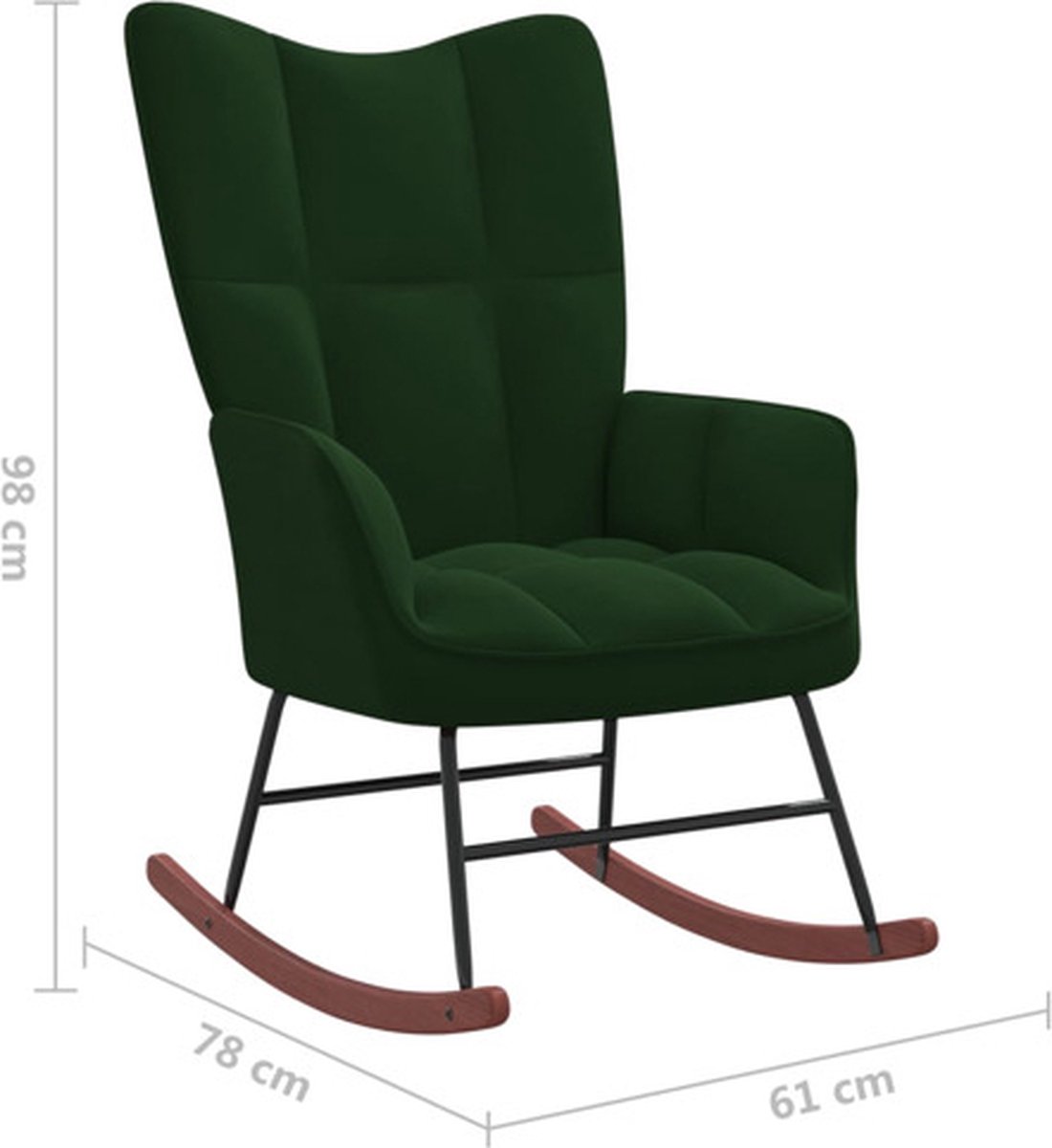 Vidaxl Schommelstoel Met Voetenbank Fluweel Donker - Groen
