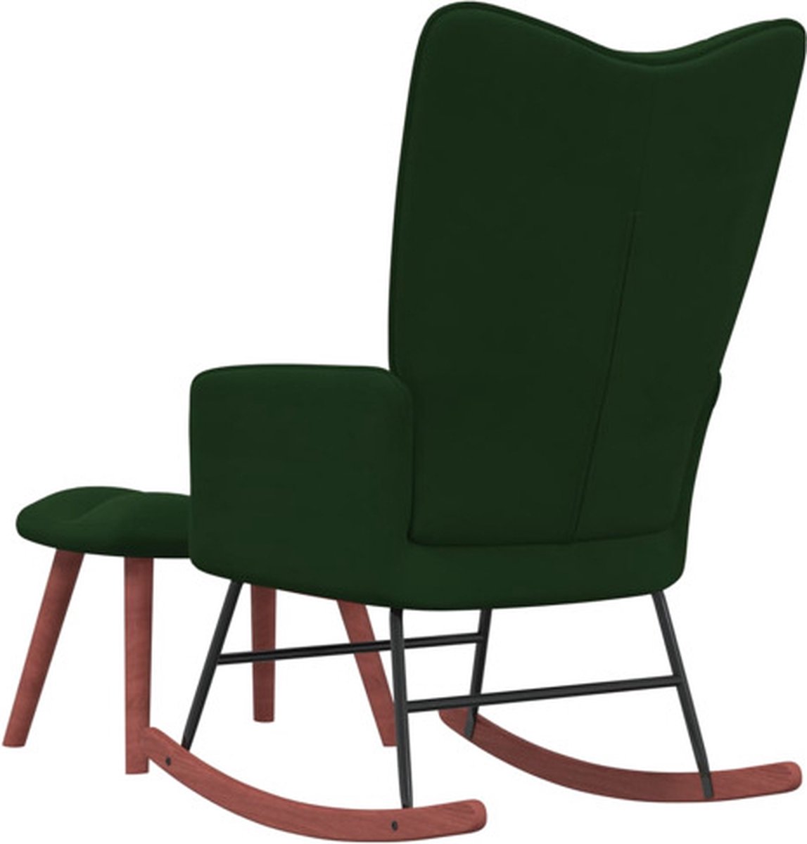 Vidaxl Schommelstoel Met Voetenbank Fluweel Donker - Groen