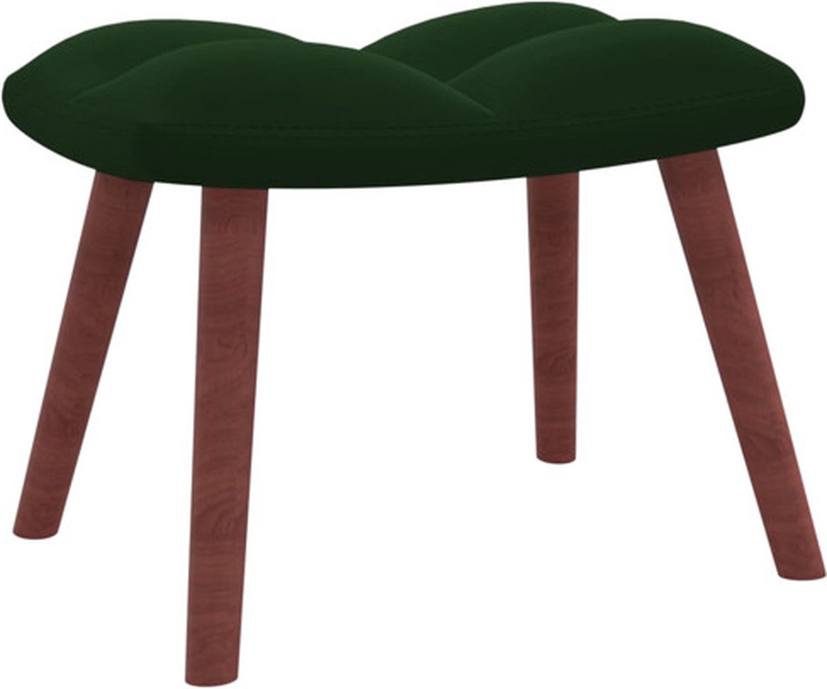 Vidaxl Schommelstoel Met Voetenbank Fluweel Donker - Groen