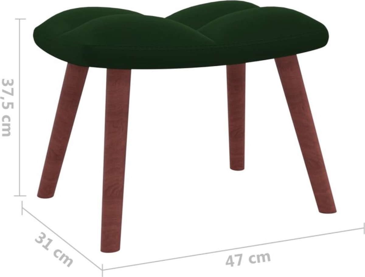 Vidaxl Schommelstoel Met Voetenbank Fluweel Donker - Groen