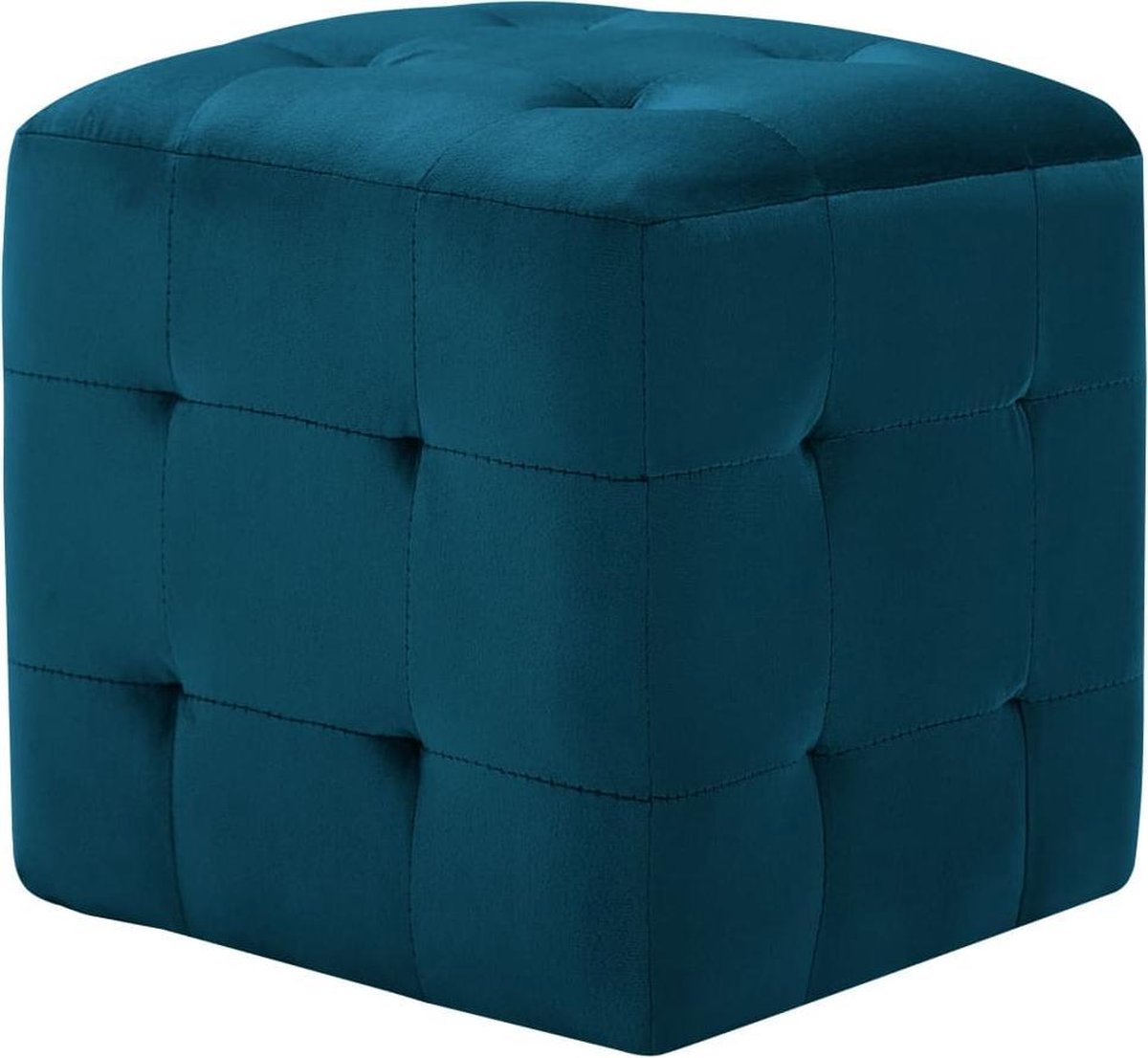 Vidaxl Poef 2 St 30x30x30 Cm Fluweel - Blauw