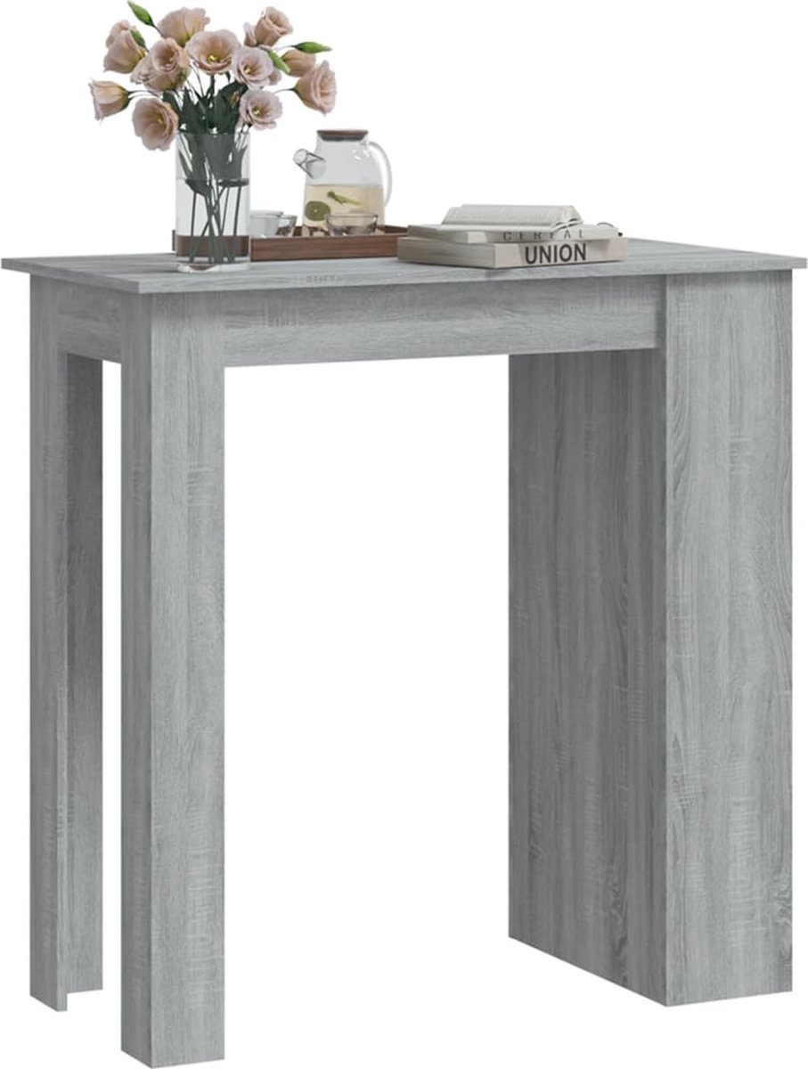 Vidaxl Bartafel Met Opbergrek 102x50x103,5 Cm Spaanplaat Sonoma - Grijs