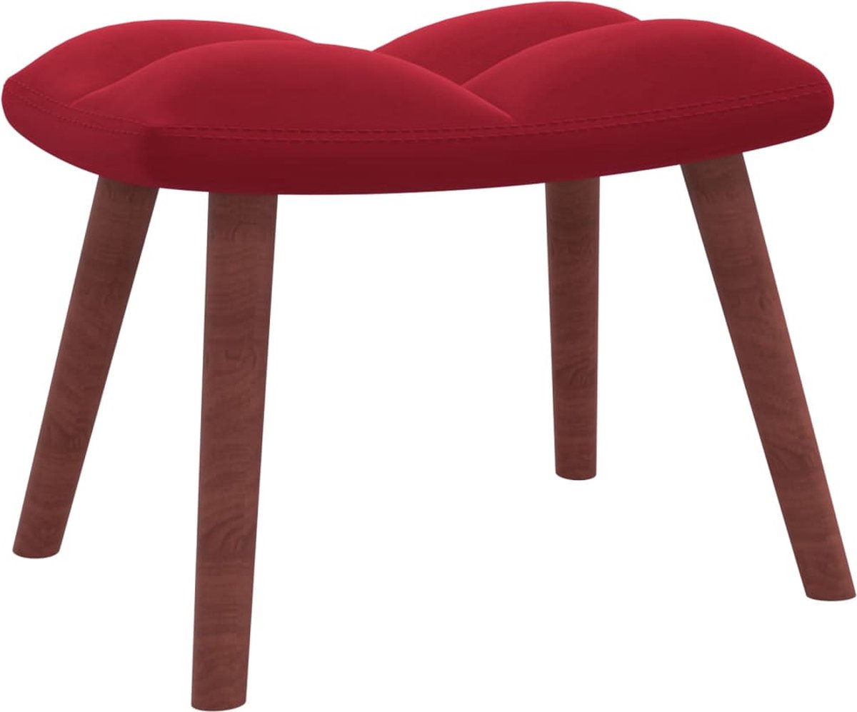 Vidaxl Schommelstoel Met Voetenbank Fluweel Wijn - Rood