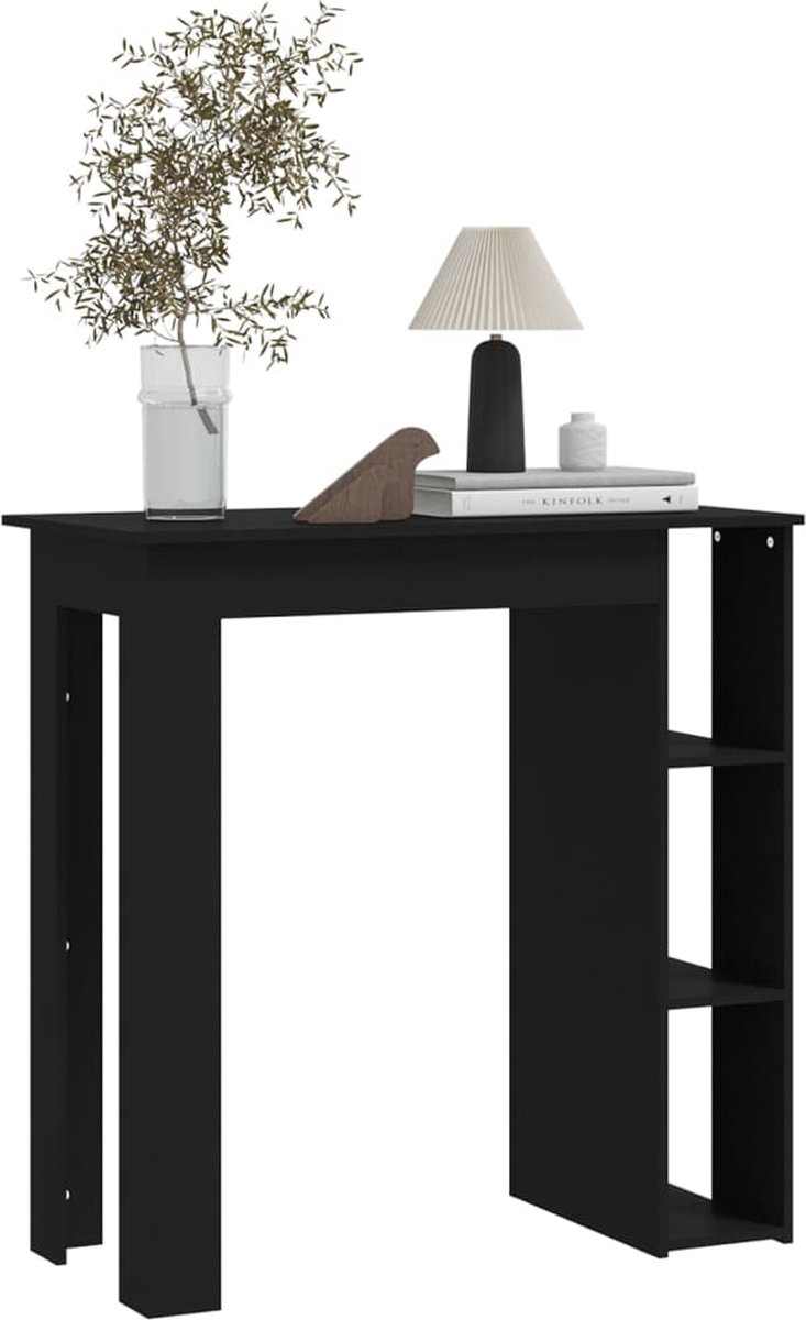 Vidaxl Bartafel Met Schap 102x50x103,5 Cm Spaanplaat - Zwart