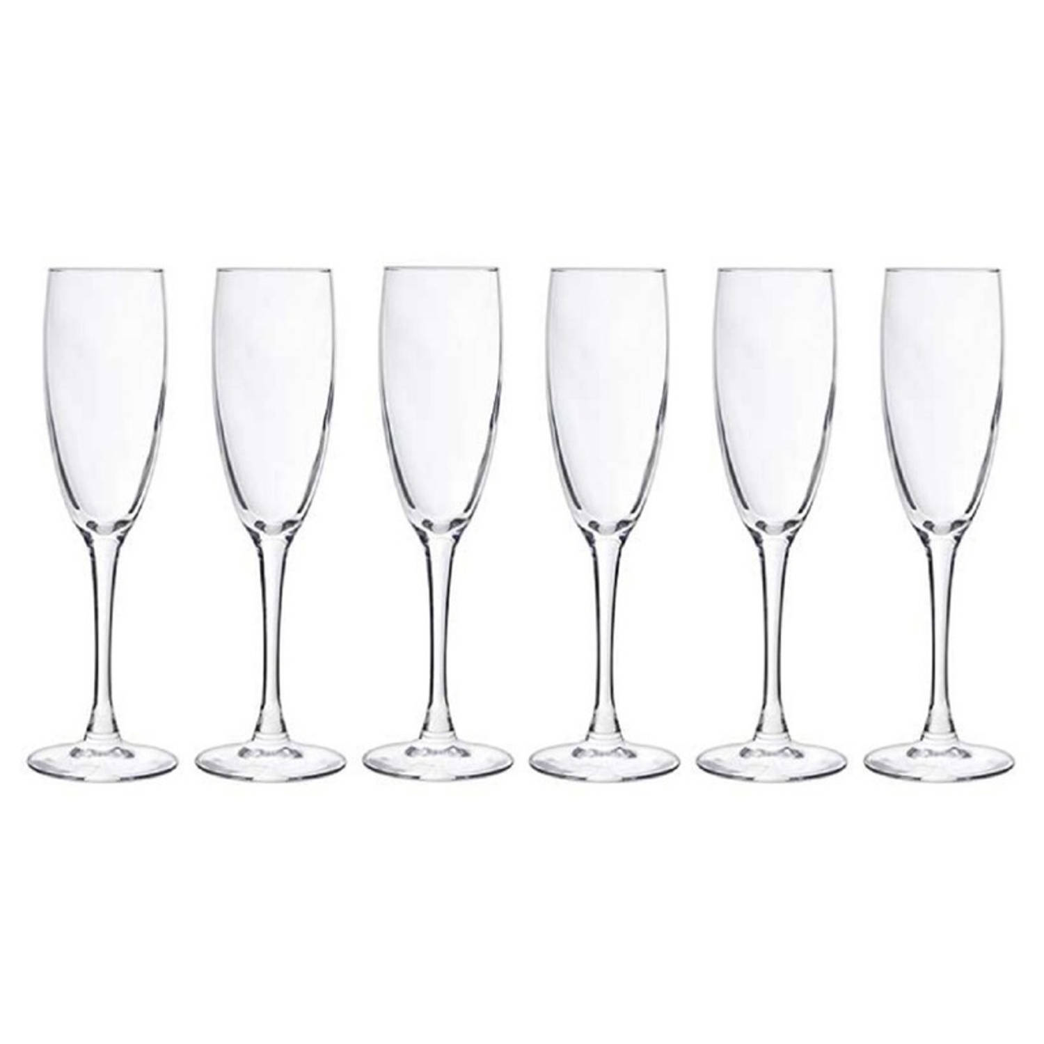 Cosy&Trendy 12x Stuks Champagneglazen/flutes Van 190 Ml - Champagneglazen