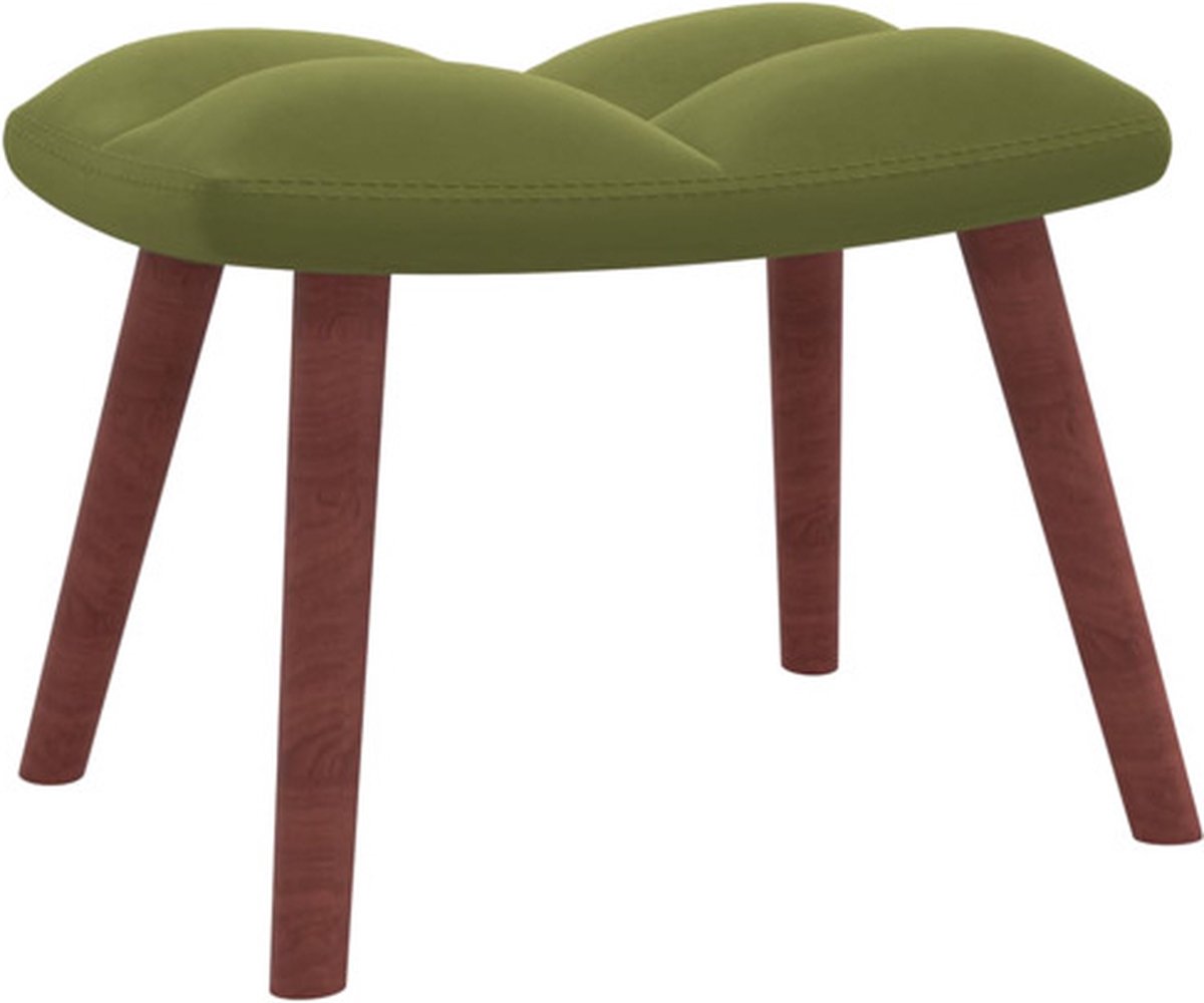 Vidaxl Schommelstoel Met Voetenbank Fluweel Licht - Groen