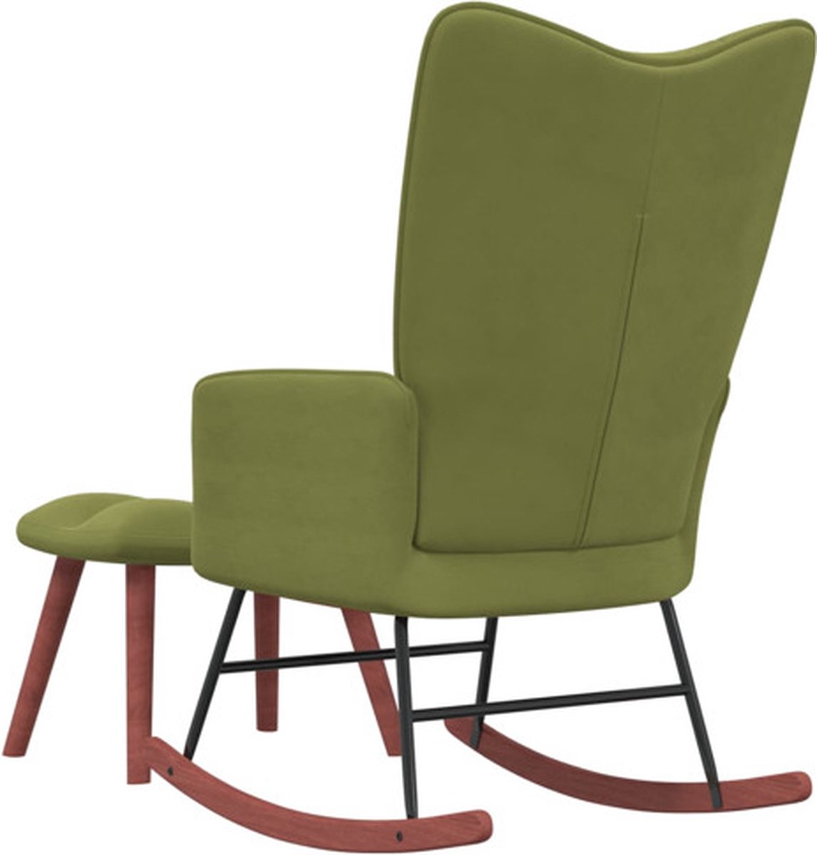 Vidaxl Schommelstoel Met Voetenbank Fluweel Licht - Groen