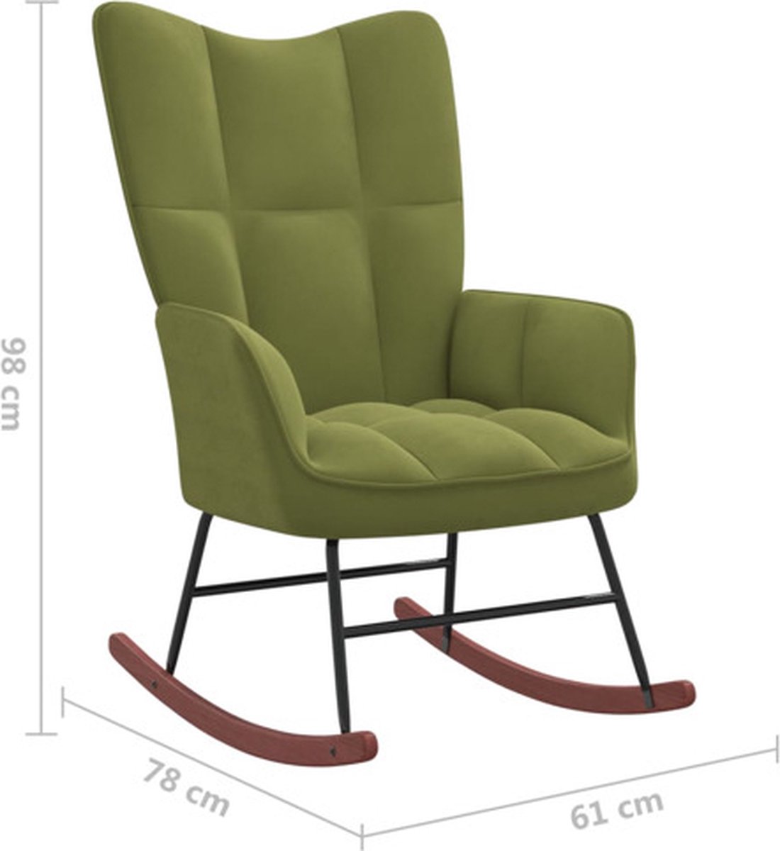 Vidaxl Schommelstoel Met Voetenbank Fluweel Licht - Groen