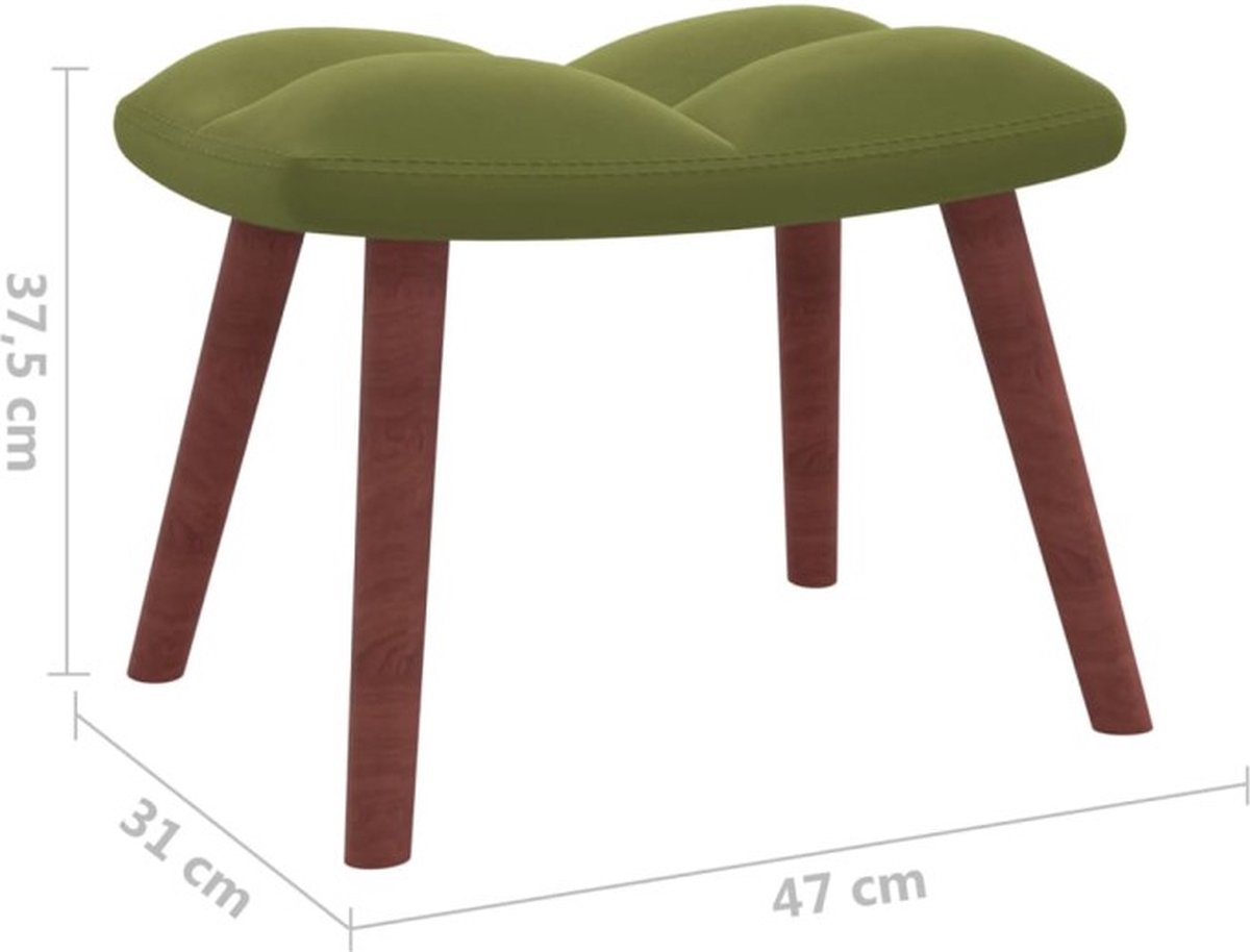 Vidaxl Schommelstoel Met Voetenbank Fluweel Licht - Groen