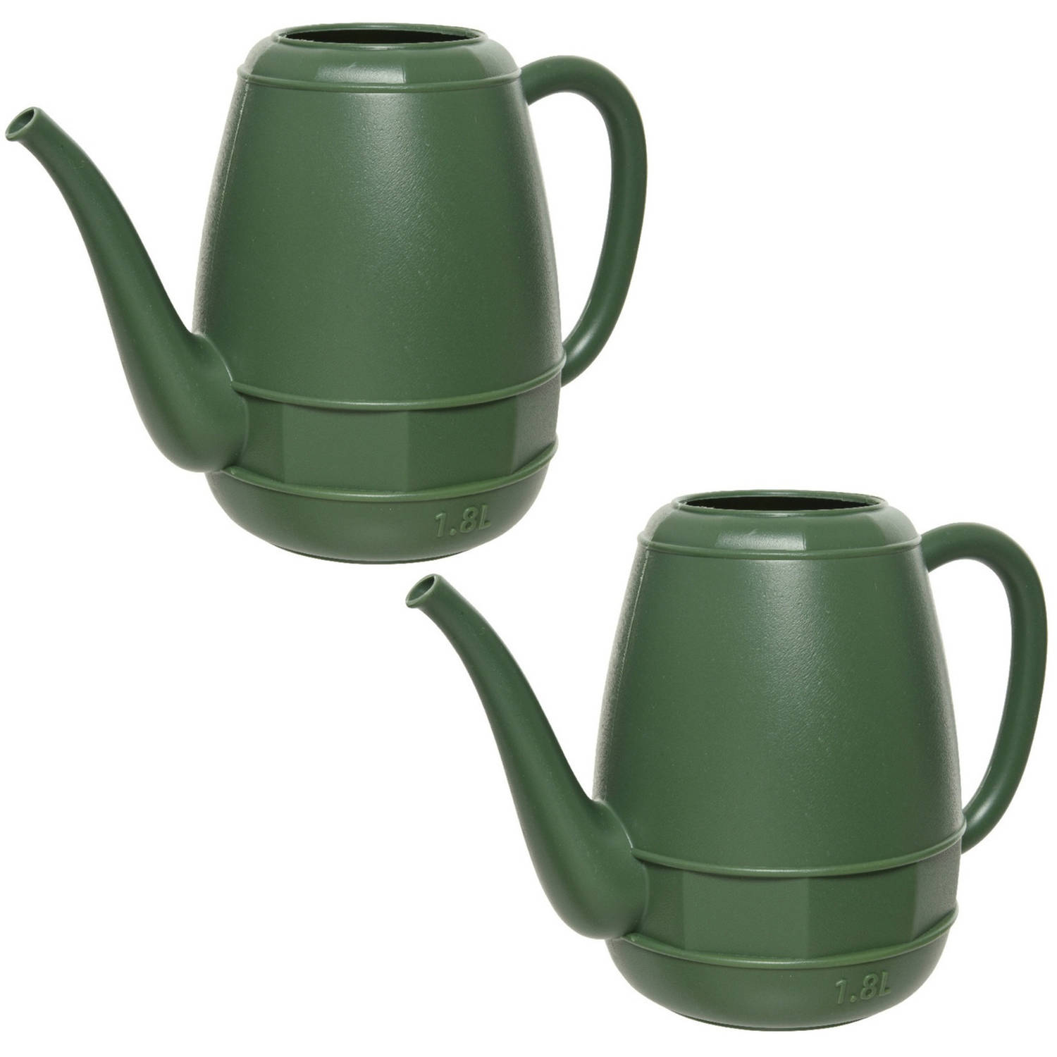 Decoris Set Van 2x Stuks Plantengieters/bloemengieters Donker 1,8 Liter Tuinonderhoud - Gieters - Groen