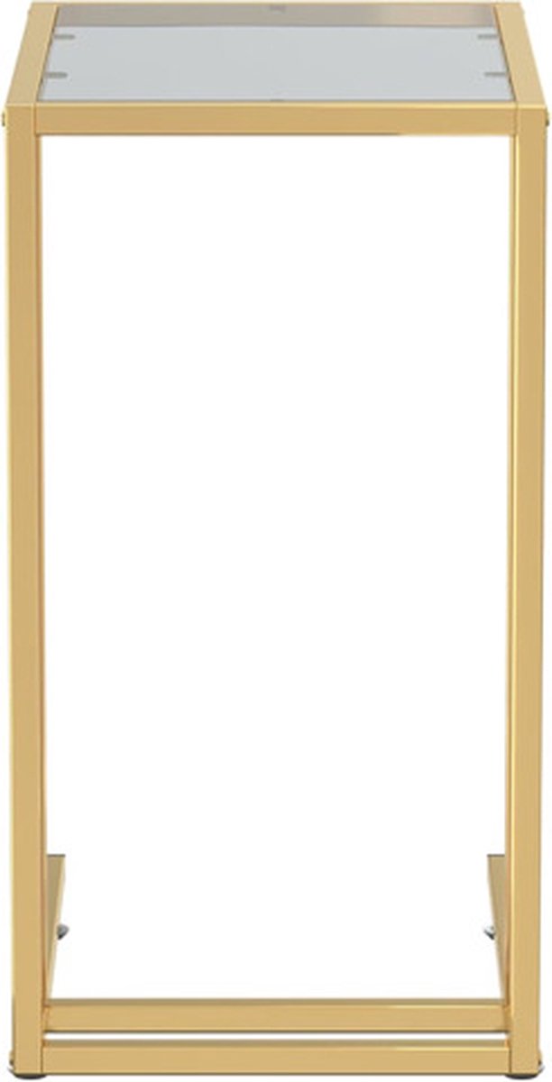 Vidaxl Computer Bijzettafel 50x35x65 Cm Gehard Glas - Zwart