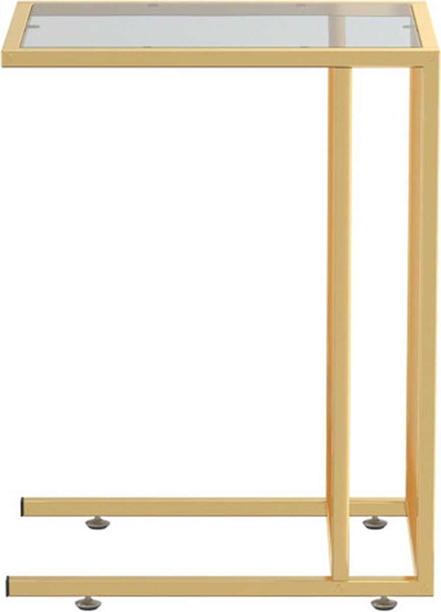 Vidaxl Computer Bijzettafel 50x35x65 Cm Gehard Glas - Zwart