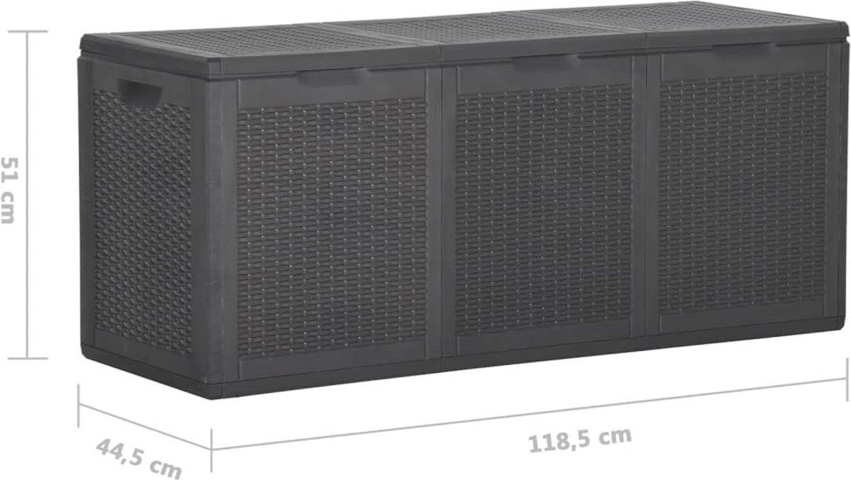 Vidaxl Tuinbox 270 L Pp Rattan - Zwart
