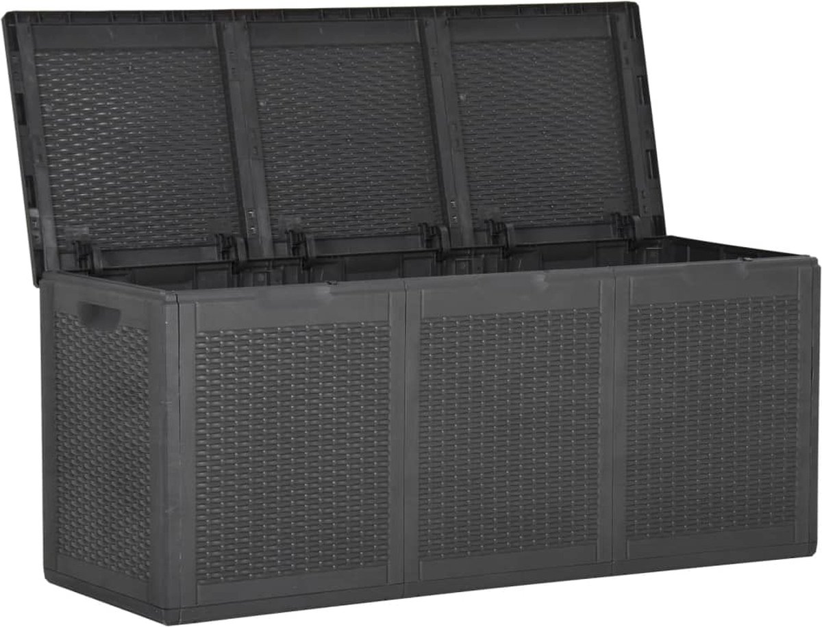 Vidaxl Tuinbox 270 L Pp Rattan - Zwart