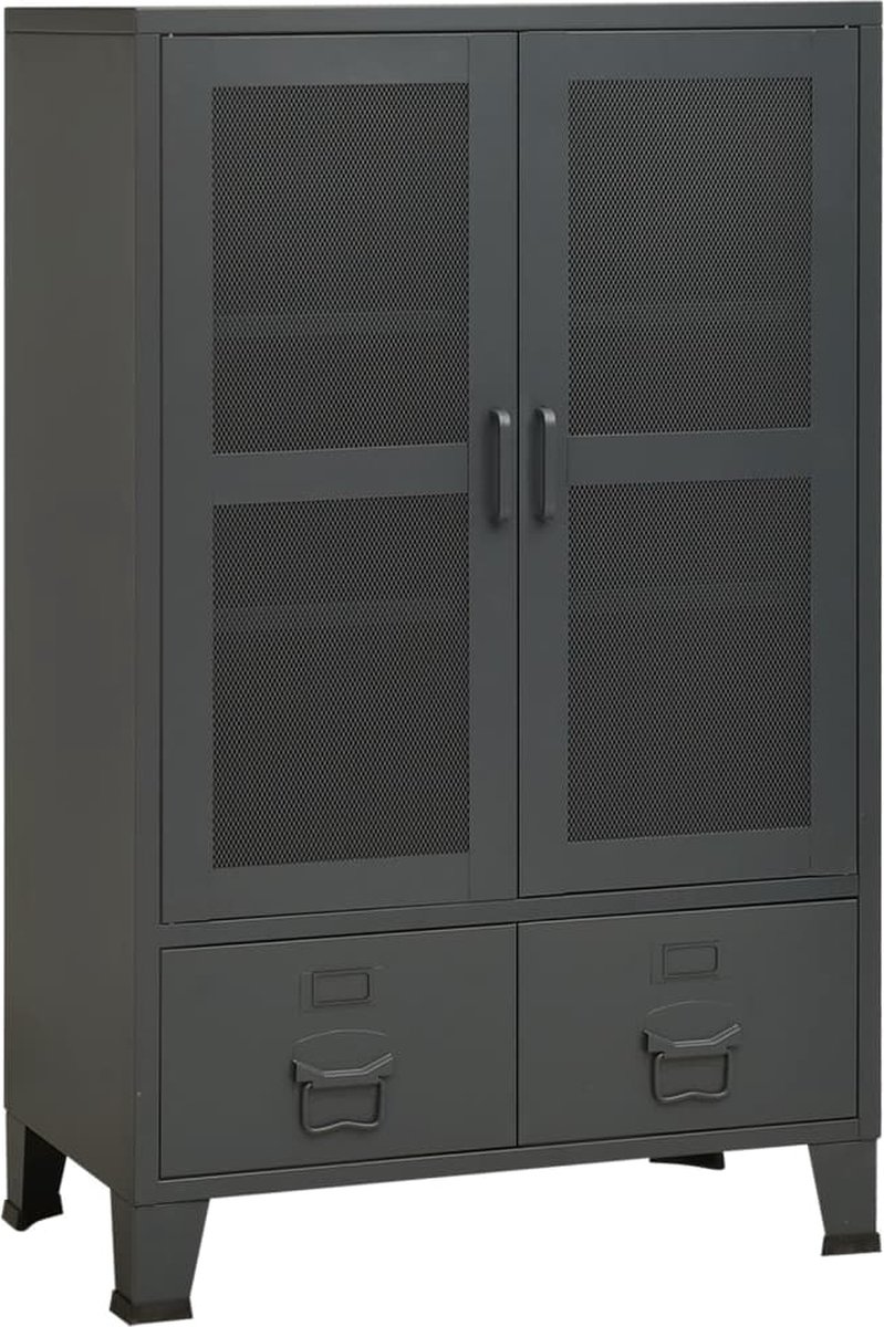 Vidaxl Opbergkast Industrieel 70x40x115 Cm Metaal Antracietkleurig
